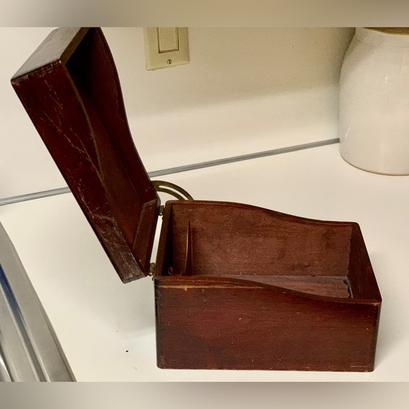 Early 20th Century Vintage SHAW WALKER Antique Hardwood Hinged File Box - Picture 14 of 15